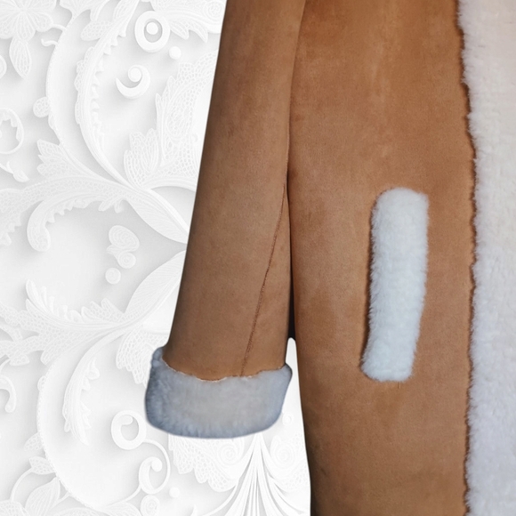 LoveShackFancy Arlington Suede Paneled Faux Shearling Coat - Picture 8 of 10